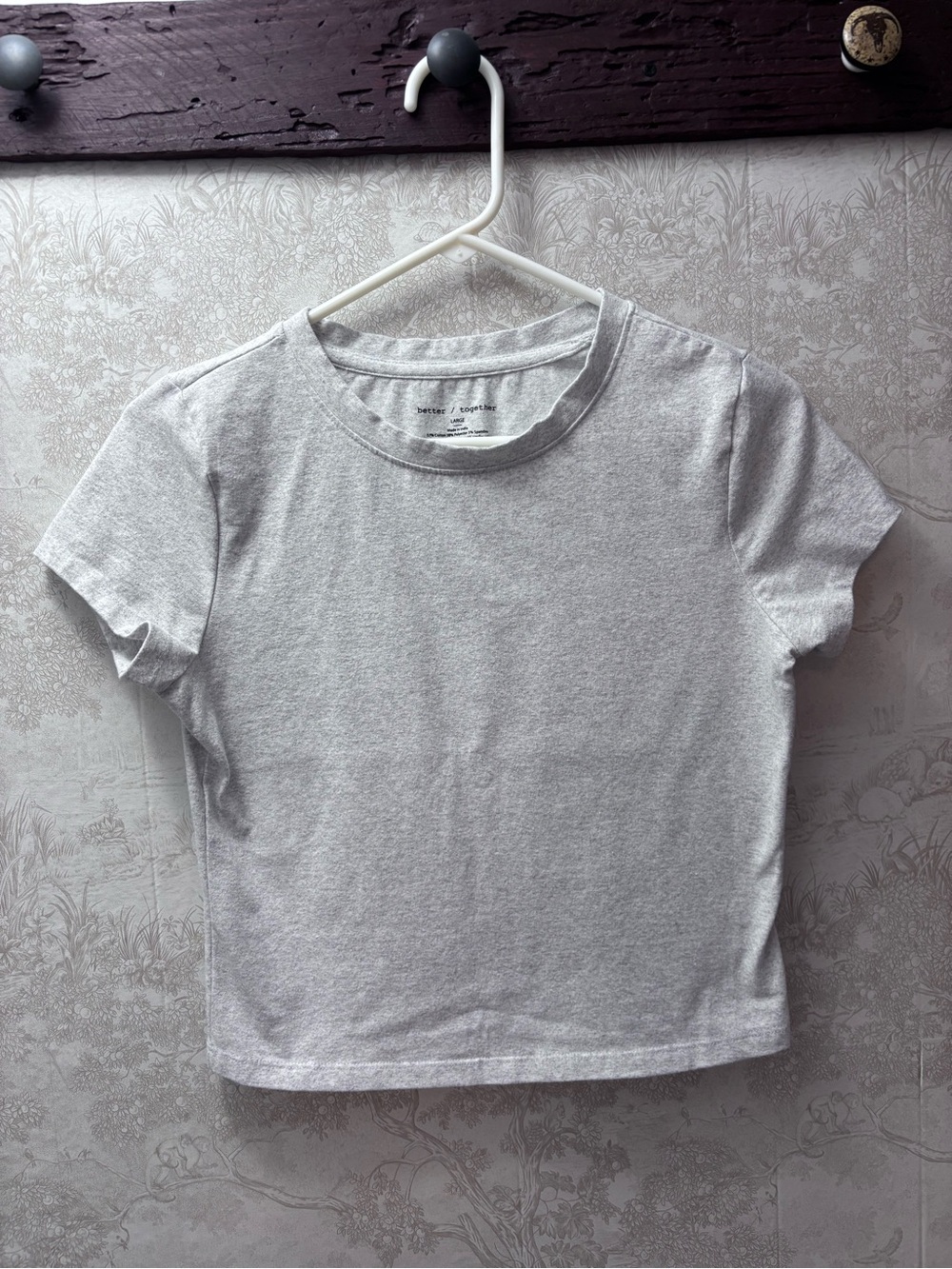 Basic Crewneck T‑Shirt Top - Light Heather Gray